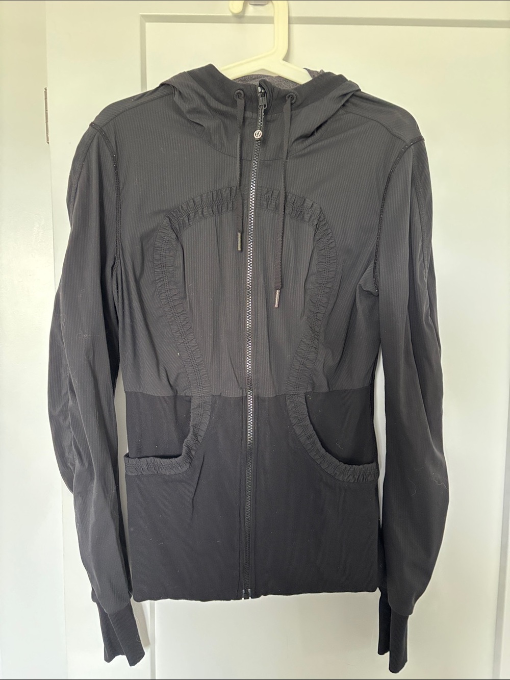 lululemon athletica Black Hooded Bomber Jacket